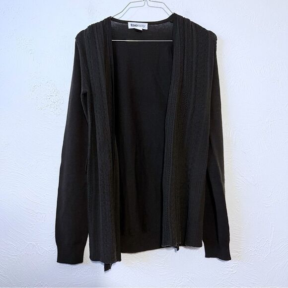 Tsesay Wool Cardigan Sweater Lightweight Black Size S - Picture 1 of 8
